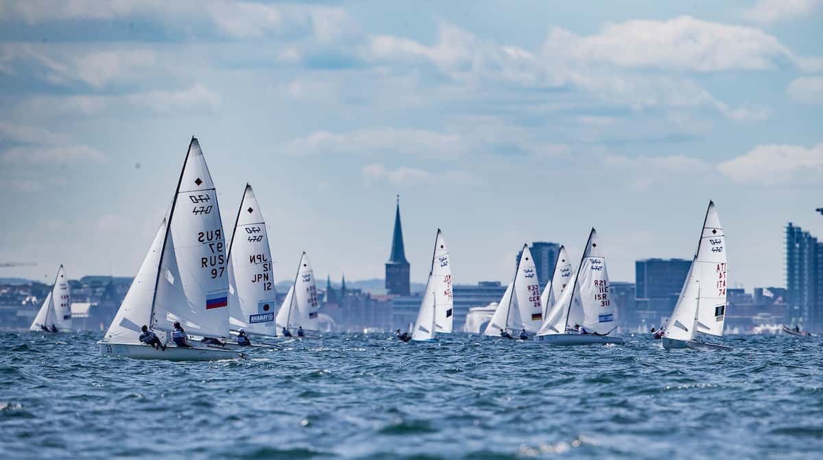 After seven fleet races in the Women's Two Person Dinghy - 470 at the Hempel Sailing World Championships in Aarhus