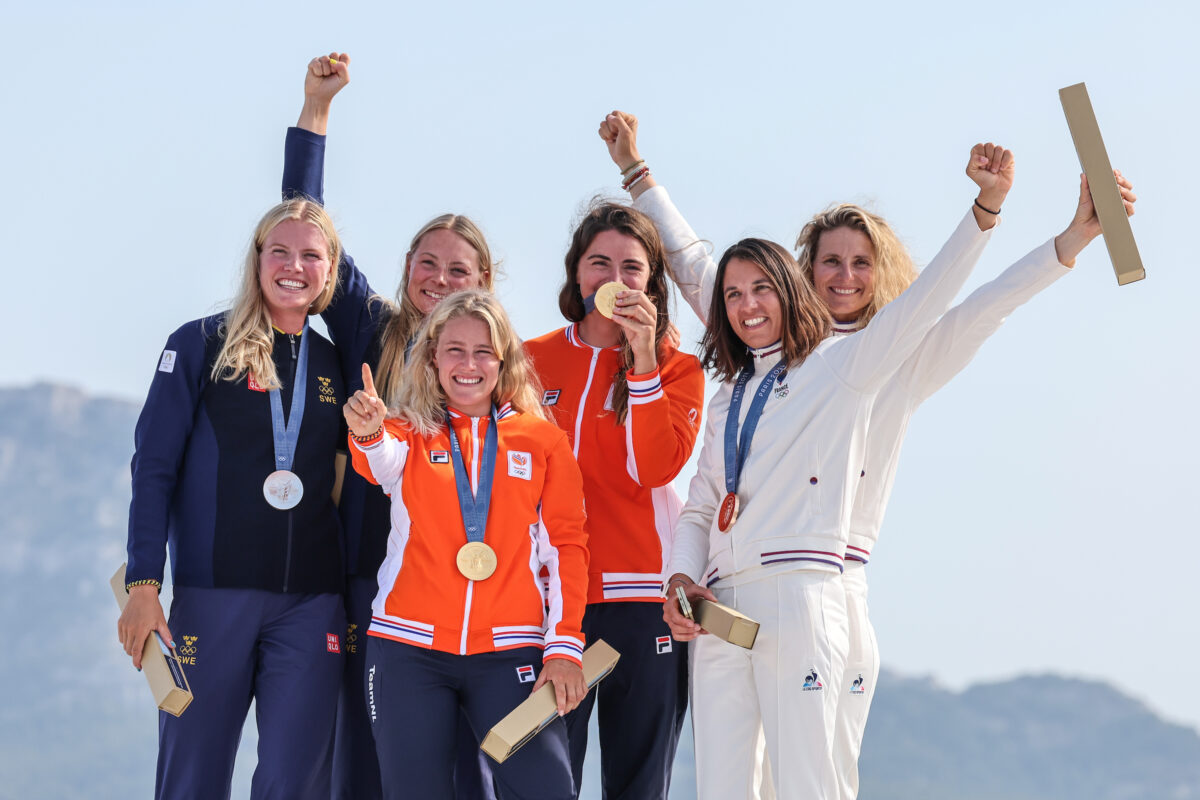 Women's Skiff podium